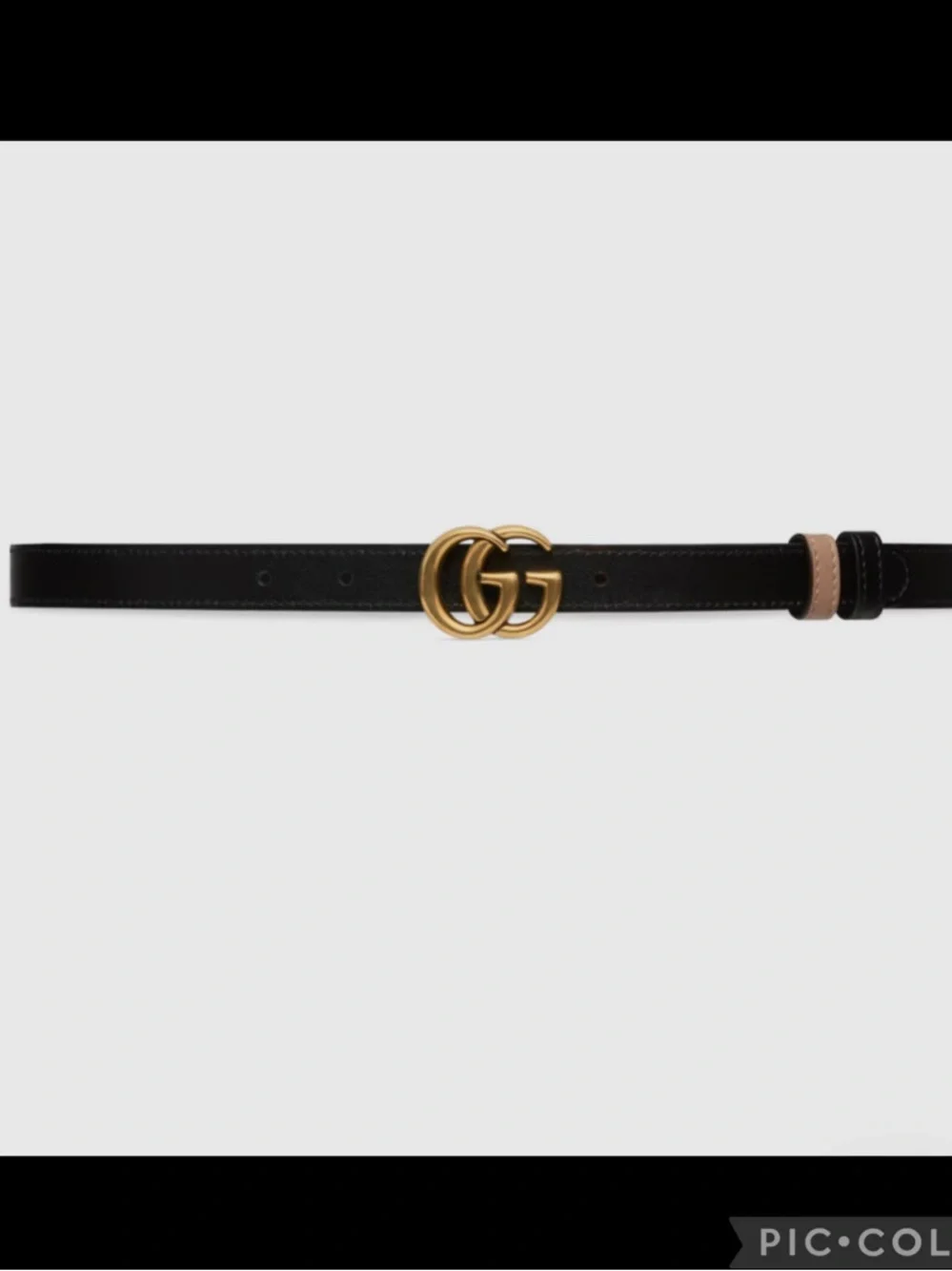 Authentic Gucci GG Marmont Reversible Thin Leather Belt, Black/Pink 90 - Picture 4 of 14